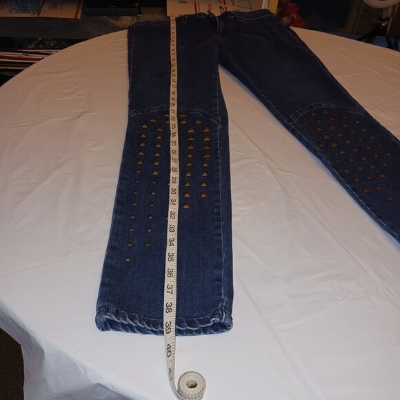 Allen B. womens blue studded straight leg jeans size 10 - Picture 6 of 8